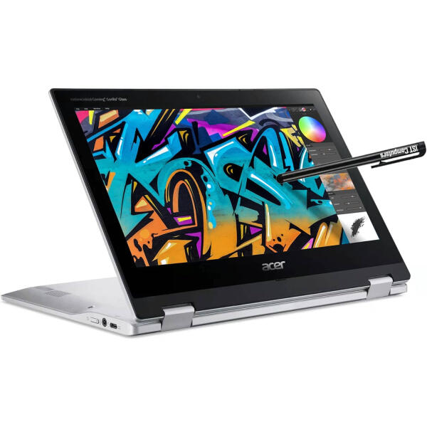 acer Spin 311-2H 11.6″ 2-in-1 Touchscreen Chromebook (Intel 4-Core Celeron N4000, 64GB eMMC, 4GB RAM, Stylus, Webcam, IPS) Flip Convertible Home & Education Laptop, IST Computers Pen, Chrome OS