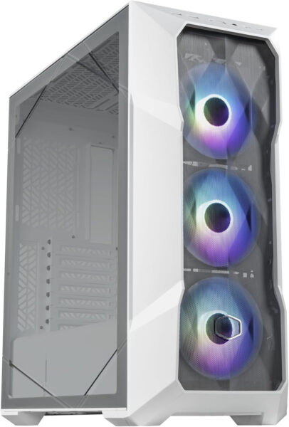 Cooler Master TD500 Mesh V2 White Mid-Tower Case, Polygonal Mesh, 3X 120mm ARGB Fans, USB Gen 2 Type C