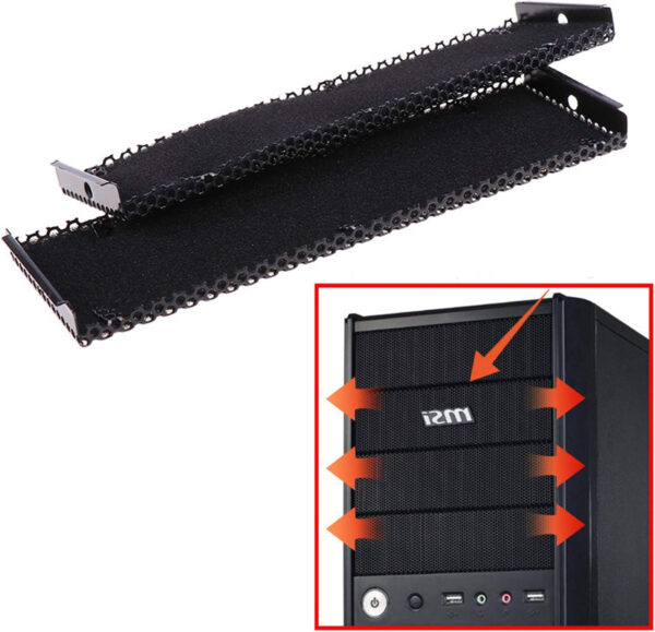 2pcs Computer Chassis Front Panel Bracket Driver’s Baffle with Dustproof Sponge 15.8×4.3cm Chassis Front Panel