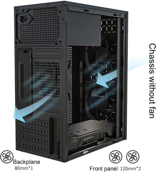 matx case,itx case,High Airflow Micro ATX PC Case, Support MATX, Mini-ITX, Micro ATX case Slim with USB3.0x1 I/O Port, Black Without Fans