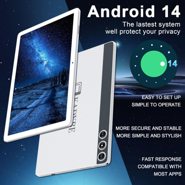 2024 Newest Android 14 Tablet, 10 inch Tablet with 128GB Storage 1TB Expandable 14GB RAM, Dual 4G Cellular Tablet with keyboard Support 5Ghz WiFi/Bluetooth 5.0/GPS, Octa-Core Processor, FHD IPS Screen