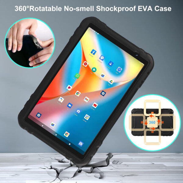 2024 Tablet 10 inch Android 13 Tablets with 14GB RAM 128GB ROM, Octa-Core, 8000mAh, Drop-Proof Case, HD IPS Display, 5G+2.4G WiFi, Bluetooth 5.0, GPS, TF 1TB, Split Screen Support,Metal Body -Black