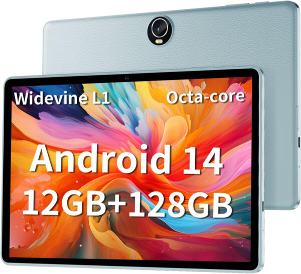 Android 14 Tablet 11inch, 12GB+128GB+512GB, Support Face Unlock,18W Fast Charging with 8000mAh Large Battery ,Fastest Dual WiFi6, Dual Camera,Octa-Core Processor, Bluetooth,HD Touchscreen Display