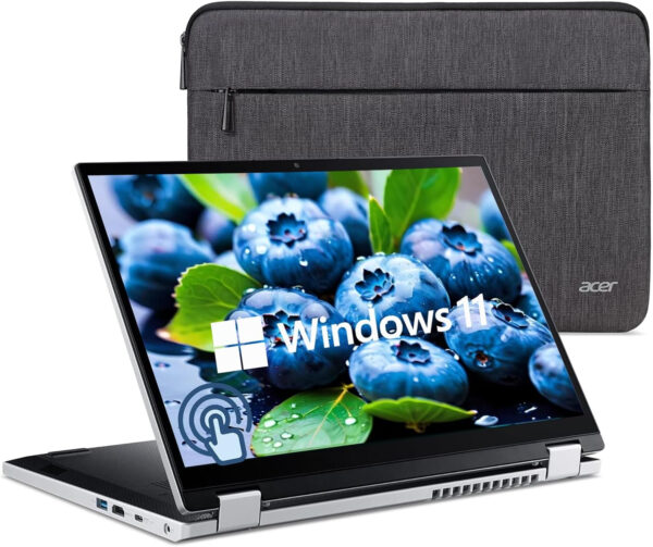 acer Aspire 3 Spin 14” Convertible Laptop, WUXGA 1920 x 1200 IPS Touch Display, Touchscreen 2-in-1 Laptop, Intel Core i3-N305 8GB LPDDR5 RAM 256GB SSD, Wi-Fi 6, Windows 11 Home, Pure Silver