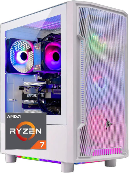 Skytech Archangel Gaming PC Desktop, Ryzen 7 5700 3.7 GHz (4.6GHz Turbo Boost), NVIDIA RTX 4070 Super 12GB GDDR6X, 1TB SSD, 16GB DDR4 RAM 3200, 650W Gold PSU, Wi-Fi, Win 11 Home