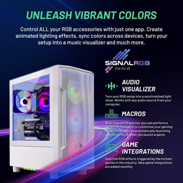 Skytech Archangel Gaming PC Desktop, Ryzen 7 5700 3.7 GHz (4.6GHz Turbo Boost), NVIDIA RTX 4070 Super 12GB GDDR6X, 1TB SSD, 16GB DDR4 RAM 3200, 650W Gold PSU, Wi-Fi, Win 11 Home