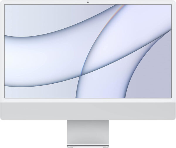 2021 Apple iMac with Apple M1 Chip with 8‑core CPU (24-inch, 8GB RAM, 256GB SSD Storage) (QWERTY English) Silver (Renewed)