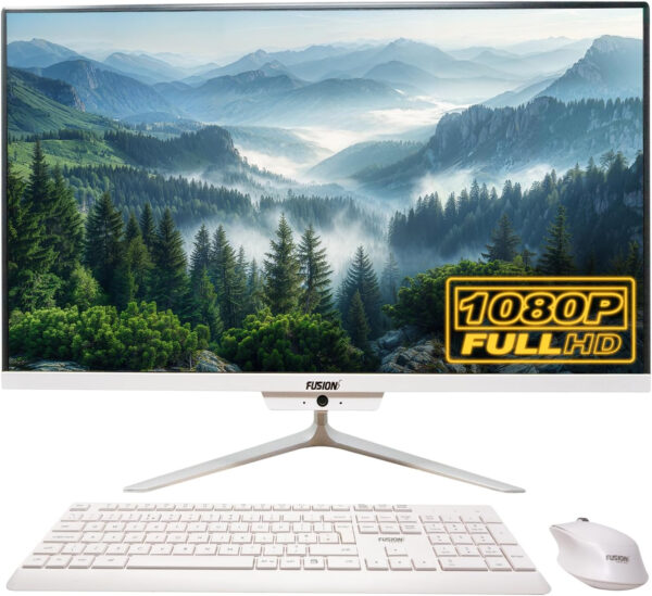 23.8″ Full HD All-in-One Desktop Computer – Intel 13th Gen – Windows 11, 8GB RAM, 256GB SSD, Dual-Band WiFi, HDMI, USB 3.0, FHD IPS Display – AIO PC with Wireless Keyboard, Mouse, 2MP Camera