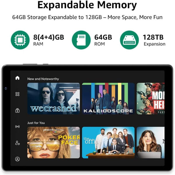 10.1“ Tablet, 2024 Latest Android 13 with Octa-Core Processor, 8GB&64GB Storage(Expand to 128GB), Dual Camera 5MP&13MP, G-Sensor, WiFi 6&Bth 5, 5000mAh Battery