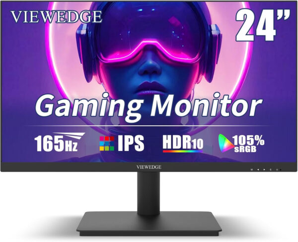 24 Inch Gaming Monitor with 165hz/144hz, IPS 1ms, FHD 1080p and HDR 10 | PC Computer Monitor with 105% sRGB, Bluelight Filter, 2 HDMI & 1 DP Port, Support Freesync and VESA