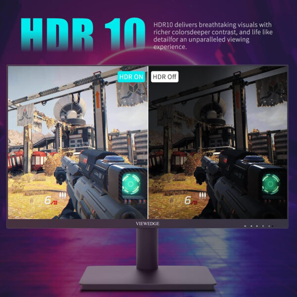 24 Inch Gaming Monitor with 165hz/144hz, IPS 1ms, FHD 1080p and HDR 10 | PC Computer Monitor with 105% sRGB, Bluelight Filter, 2 HDMI & 1 DP Port, Support Freesync and VESA